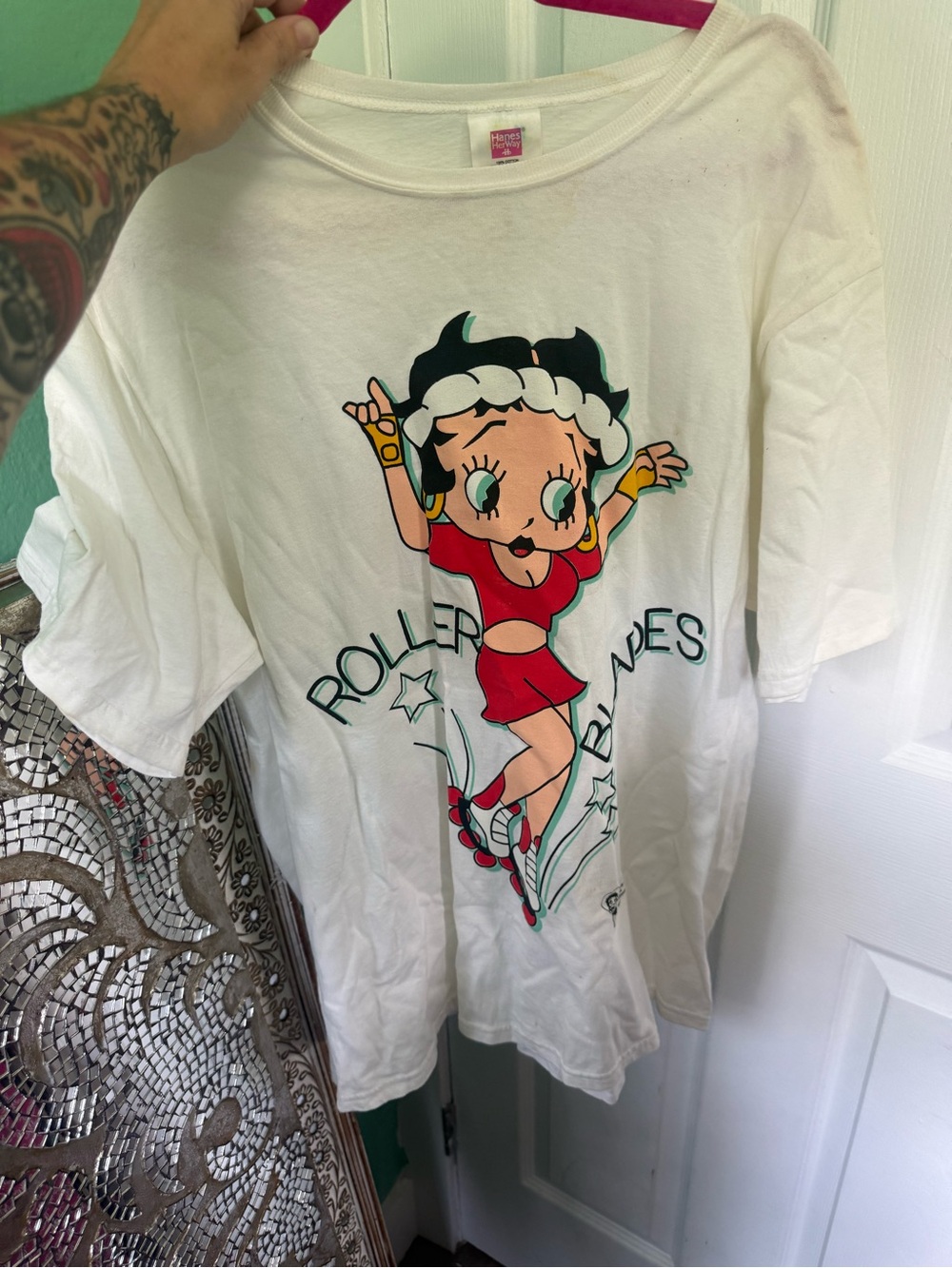 90s Betty Boop White Tee with Red Outfit Graphic vintage deadstock